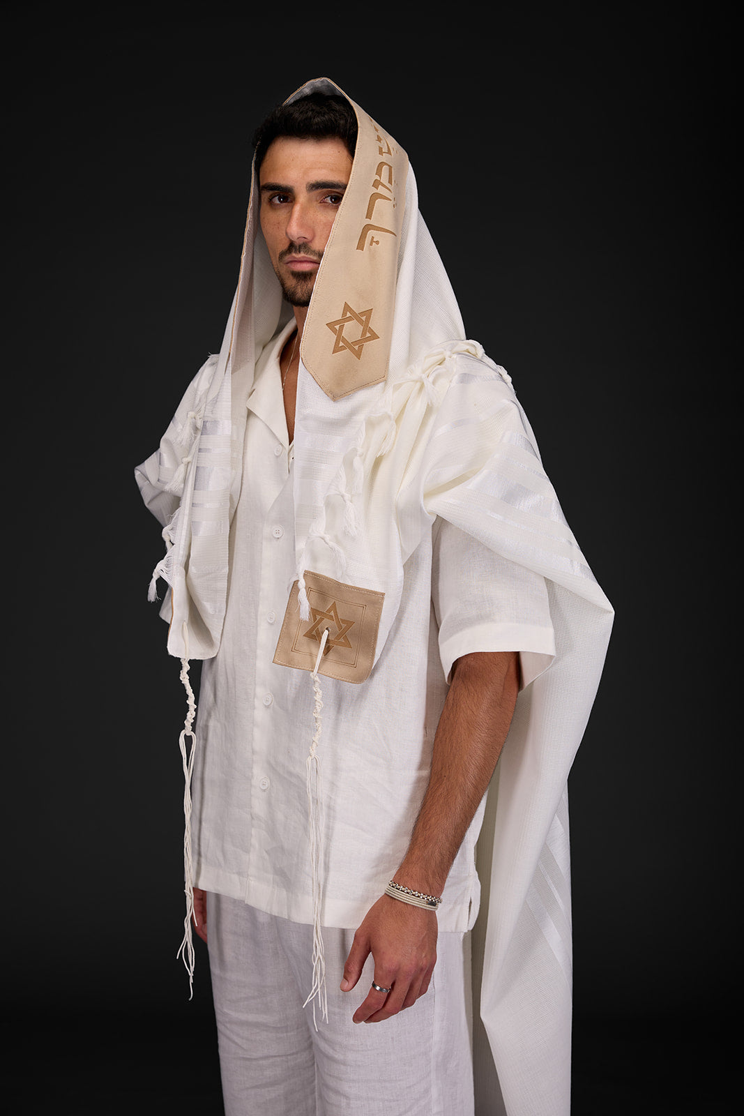 טלית צמר דגם יברכך בג׳