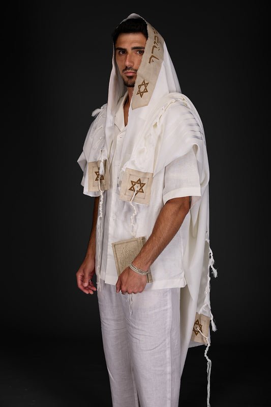 טלית צמר דגם יברכך אבן